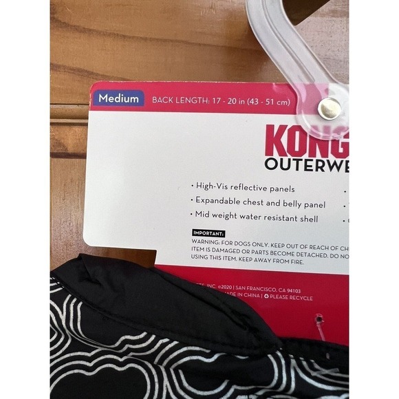 NWT KONG Outerwear Elements Rain Jacket Puppy Dog Size MEDIUM 17-20” Reflective - Picture 5 of 5